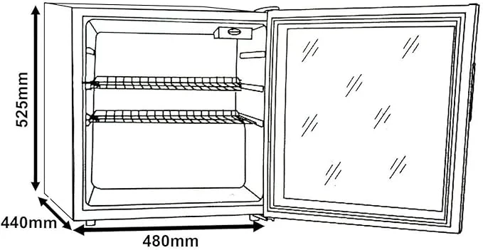 sia DC2BL - Black Undercounter 18 Bottle Capacity Fridge - Image 4
