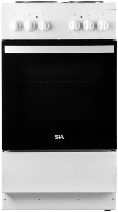 Sia ESXB50W - White Freestanding Electric Cooker With 4 Zone Plate Hob - A Energy