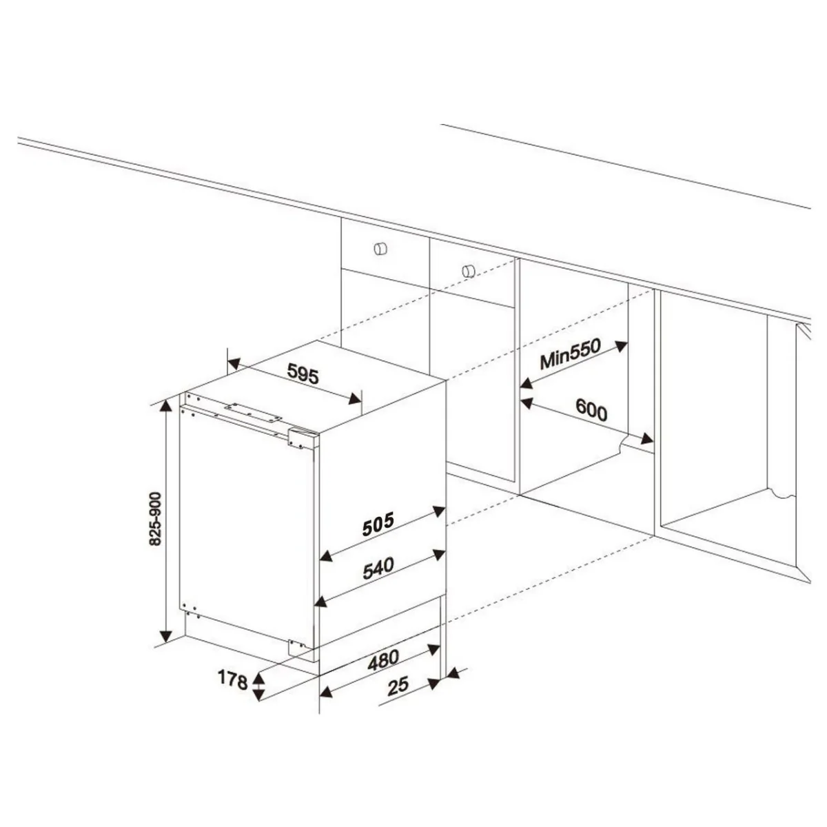 sia RFU101 - Undercounter Auto Defrost Fridge - F energy - Image 3