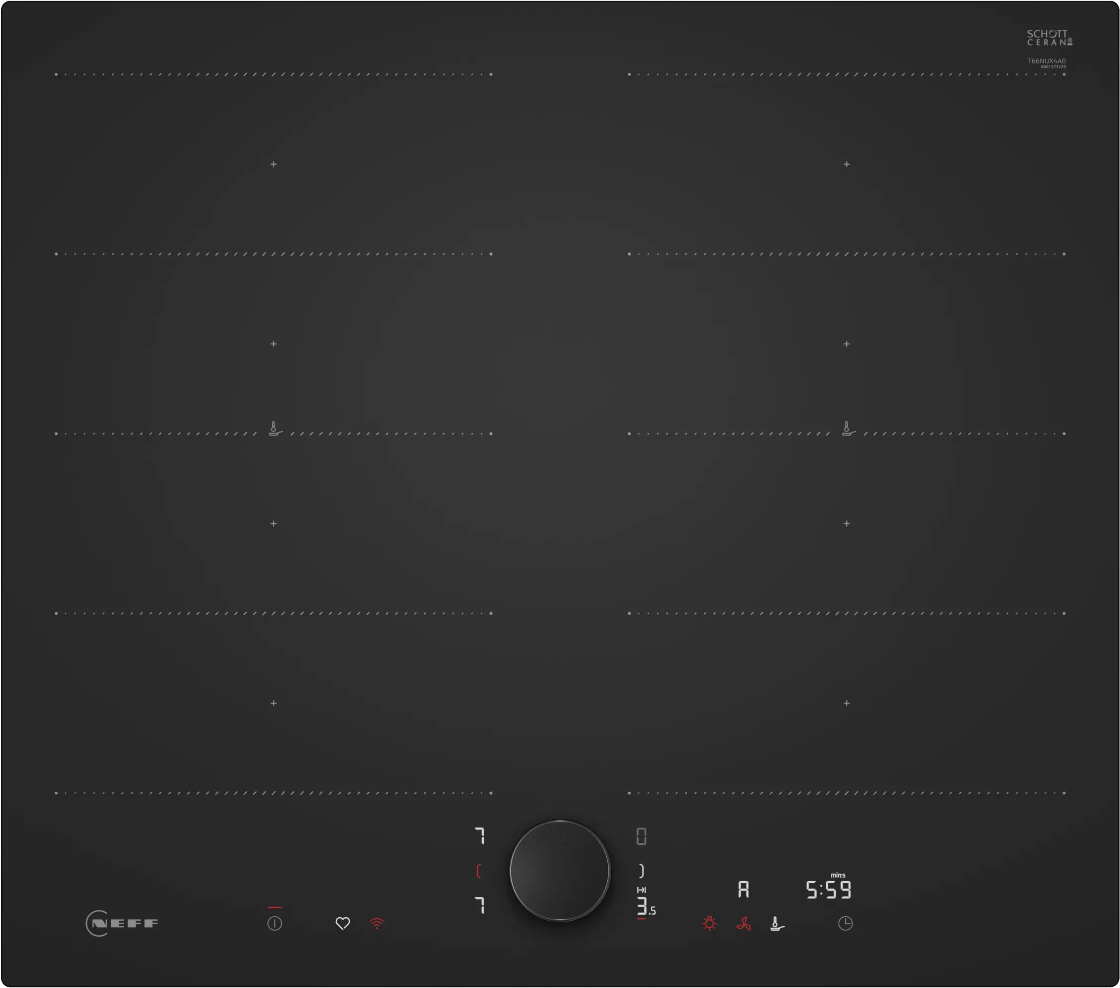 Neff T66NUX4A0 - Matt Black Induction Hob - 60cm - 4 Zone