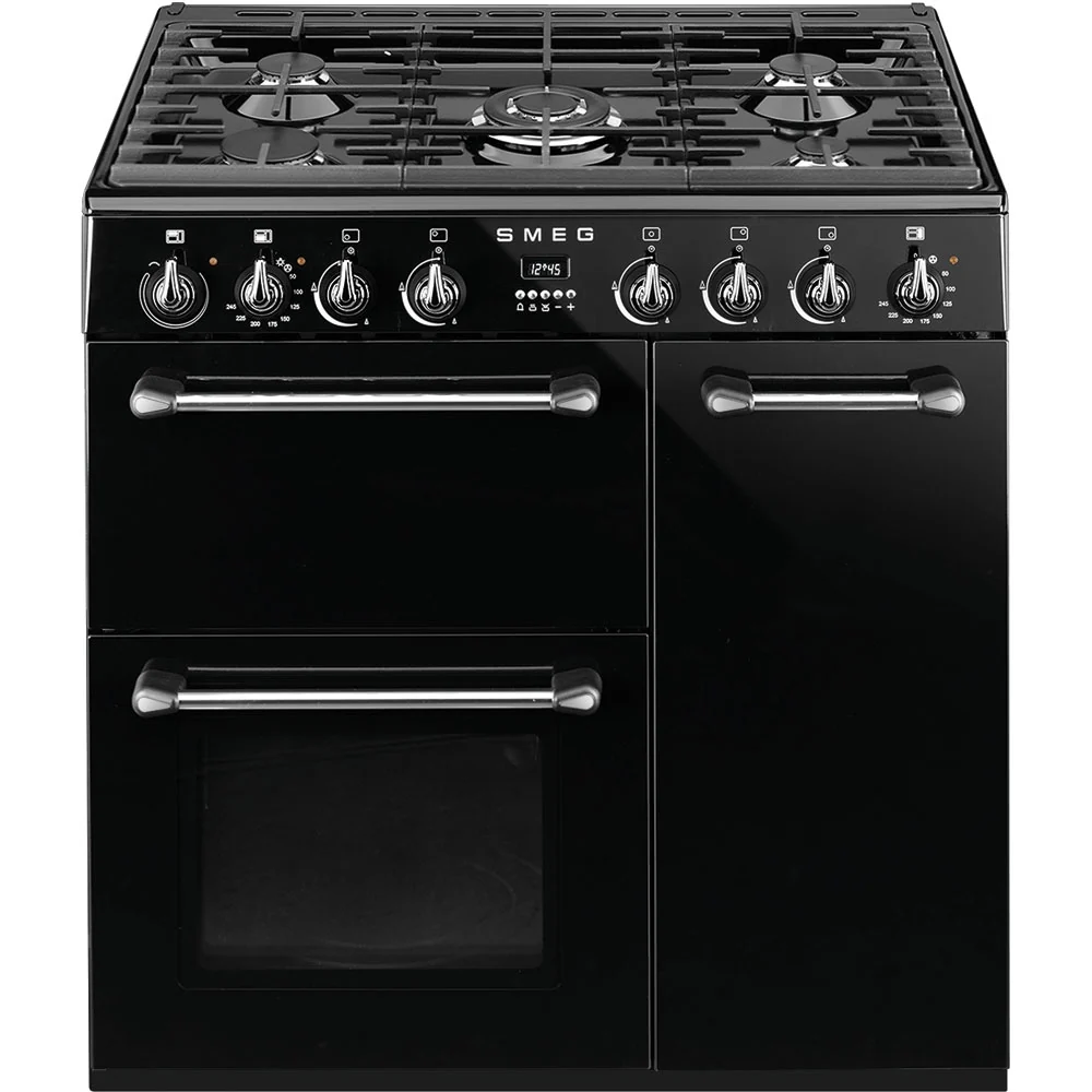 Smeg BM93BL - Black 90cm Dual Fuel Range Cooker - 158L - A energy