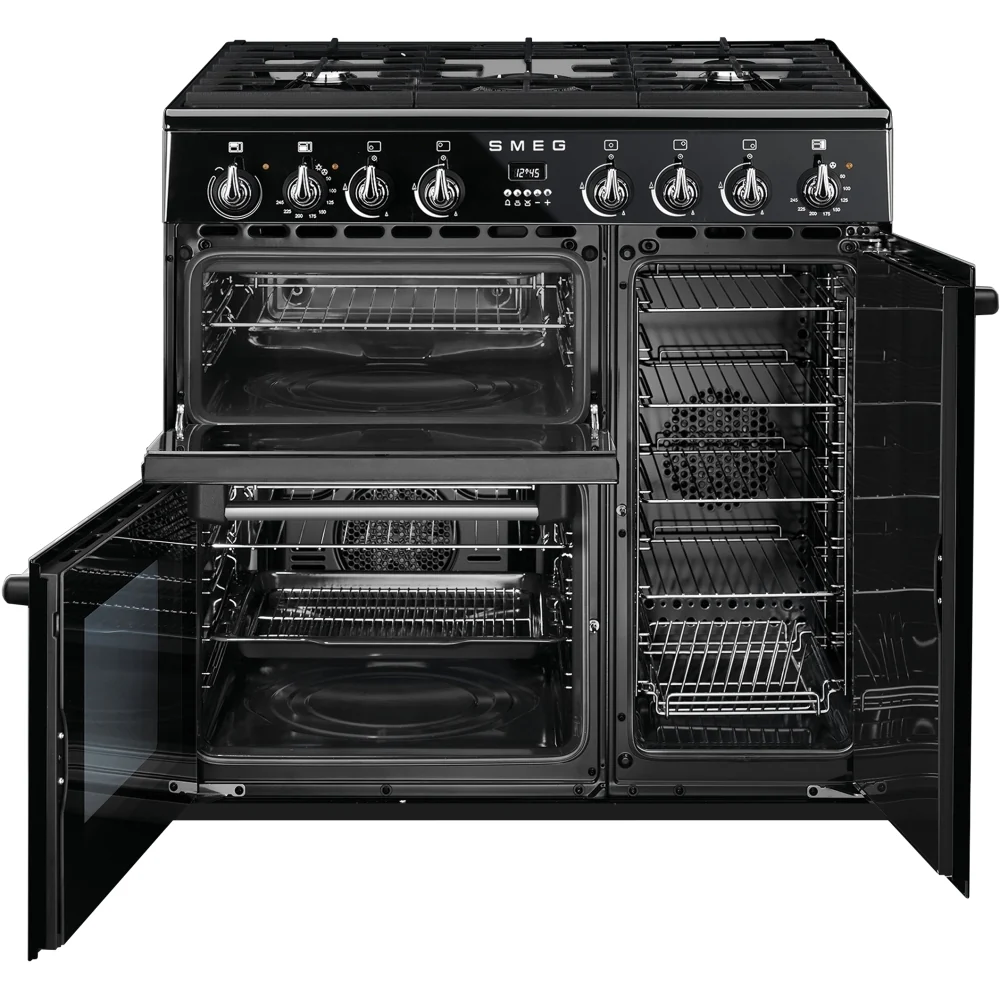 Smeg BM93BL - Black 90cm Dual Fuel Range Cooker - 158L - A energy - Image 2
