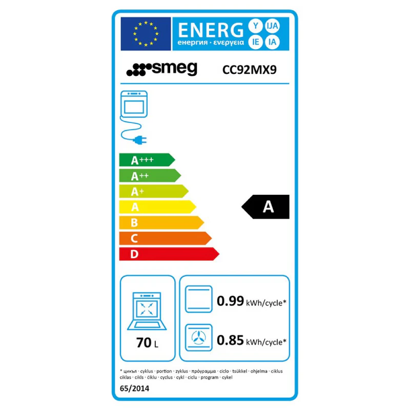 Smeg CC92MX9 - Stainless steel 5 Zone Dual Fuel Cooker - A/A energy - Image 3