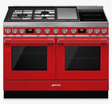 Smeg CPF120IGMPR - Red 6 Zone Dual Fuel Cooker - A+/A energy