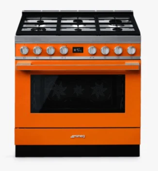 Smeg CPF9GPOR - Orange 6 Zone Dual Fuel Cooker - A+ energy