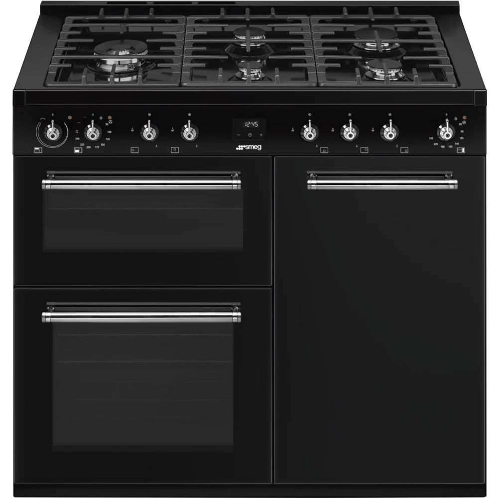 Smeg CX103GMBL Concert - Black Dual Fuel Range Cooker - 100cm - A Rated