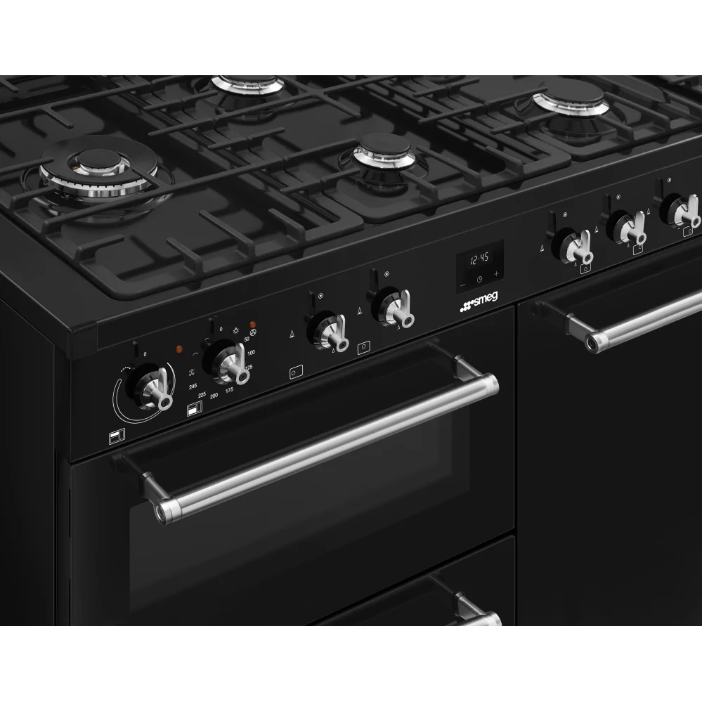 Smeg CX103GMBL Concert - Black Dual Fuel Range Cooker - 100cm - A Rated - Image 3