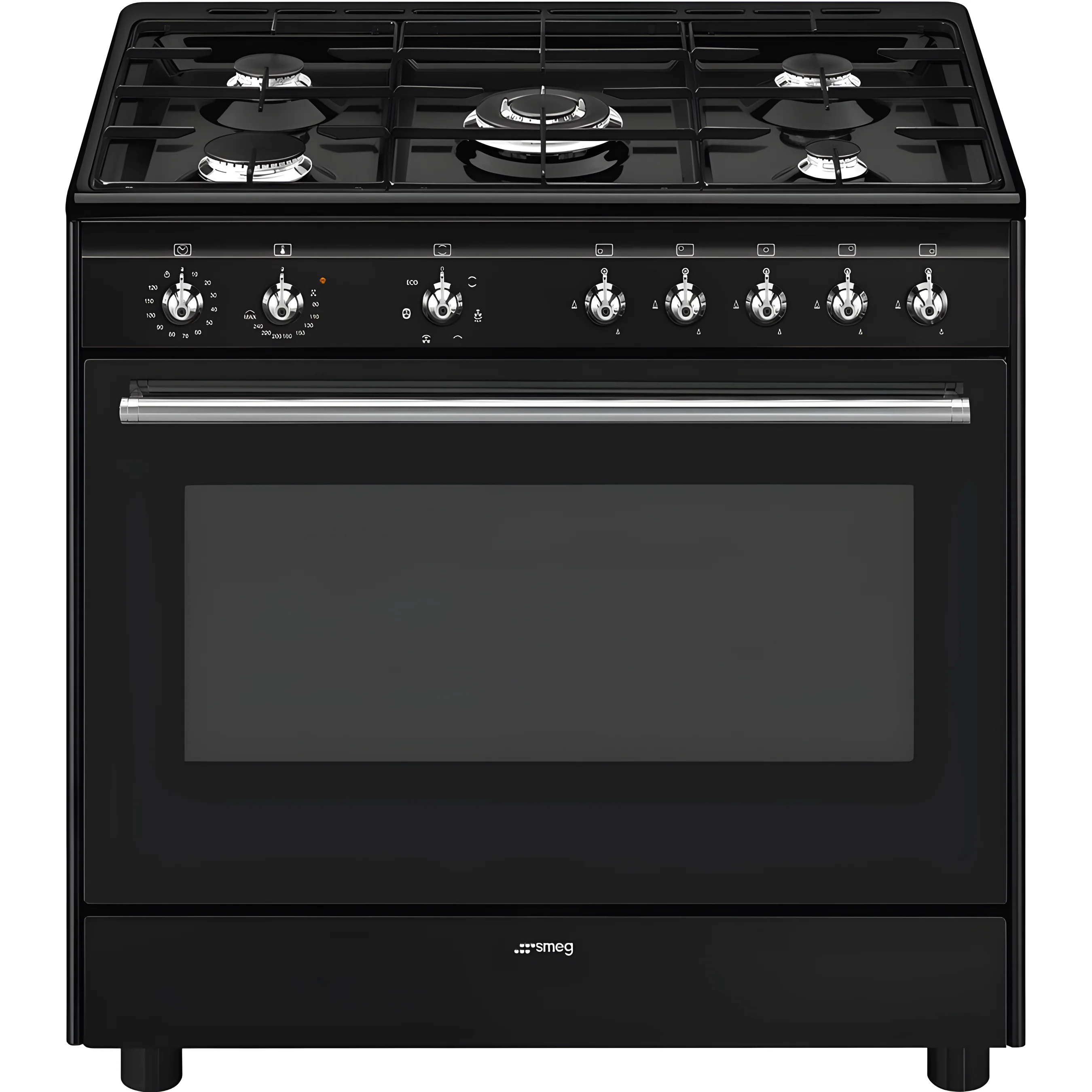 Smeg CX91GMBL - Black Dual Fuel Cooker - A energy