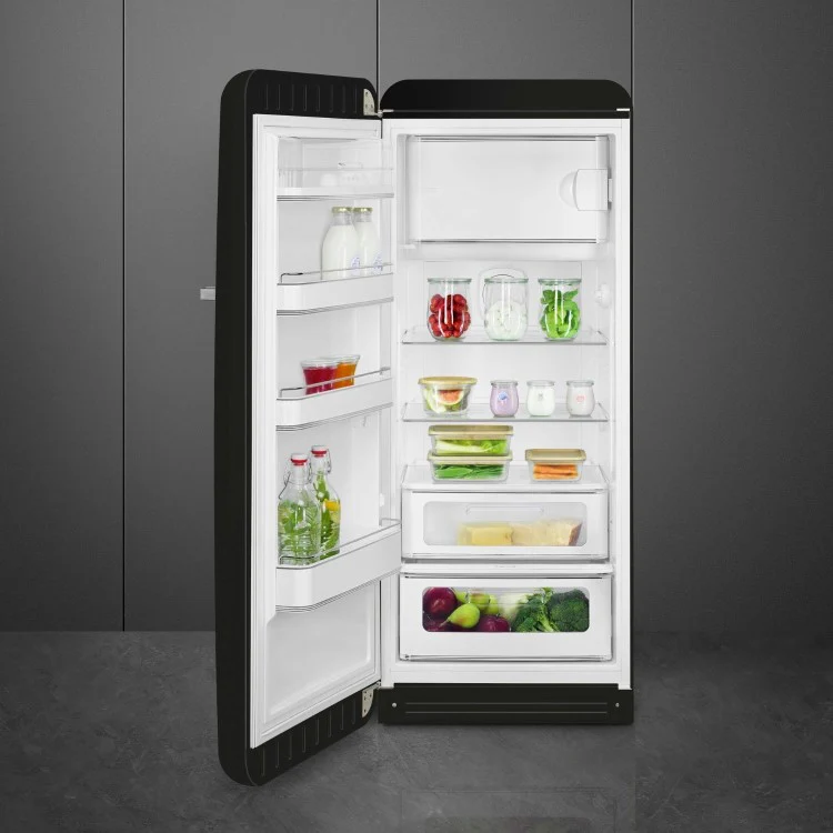 Smeg FAB28LBL6UK - Black Retro Refrigerator - 270L Capacity - Left Hinged - C Energy Rating - Image 2