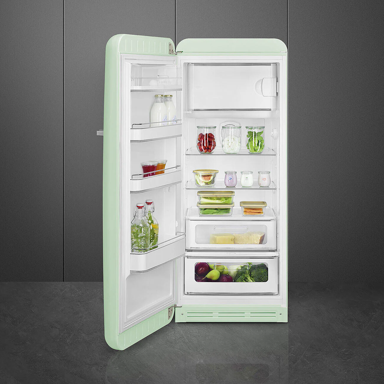 Smeg FAB28LPG6 - Pastel Green Fridge with Icebox - 244L - C Energy Rating - Image 3