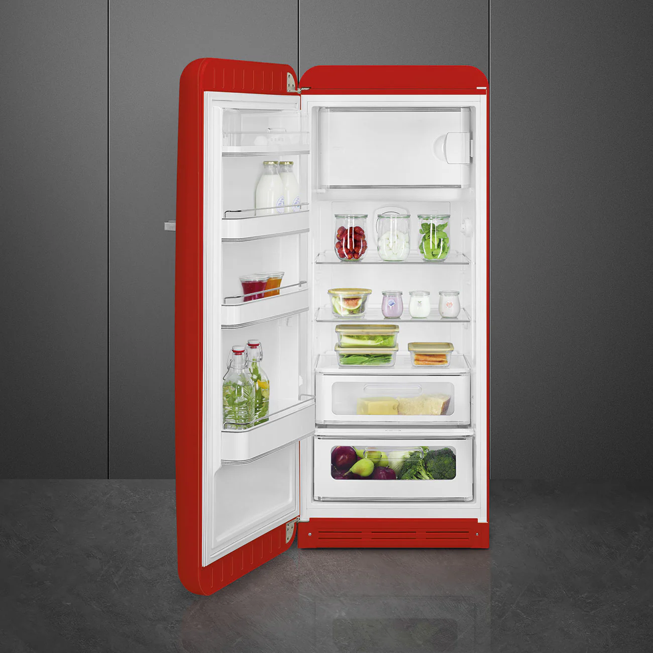 Smeg FAB28LRD6UK - Red Larder Fridge with Ice Box - 270L Capacity - C Energy Rating - Image 3