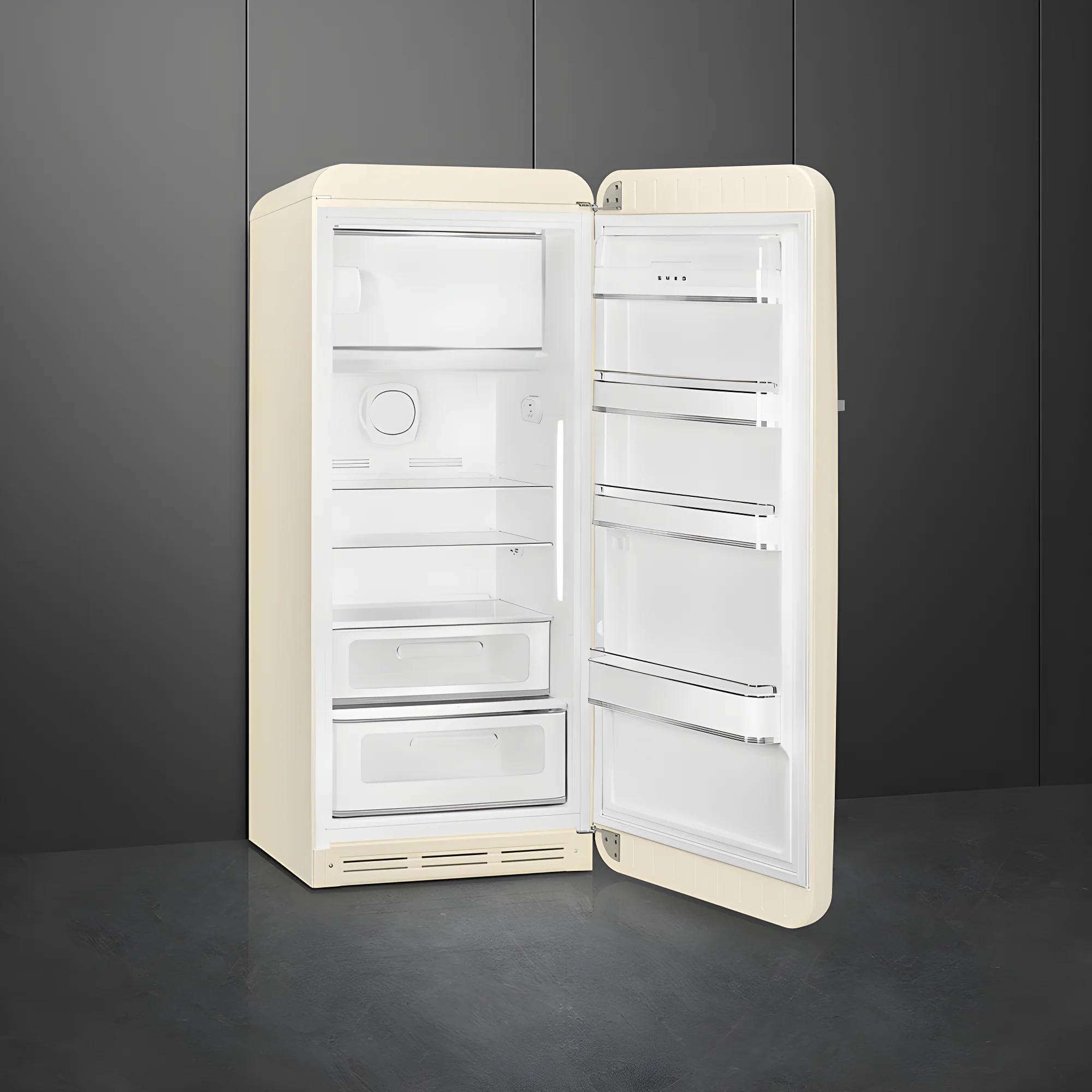 Smeg FAB28RCR6UK - Cream Fridge - 270L Capacity - C Energy Rating - Image 2