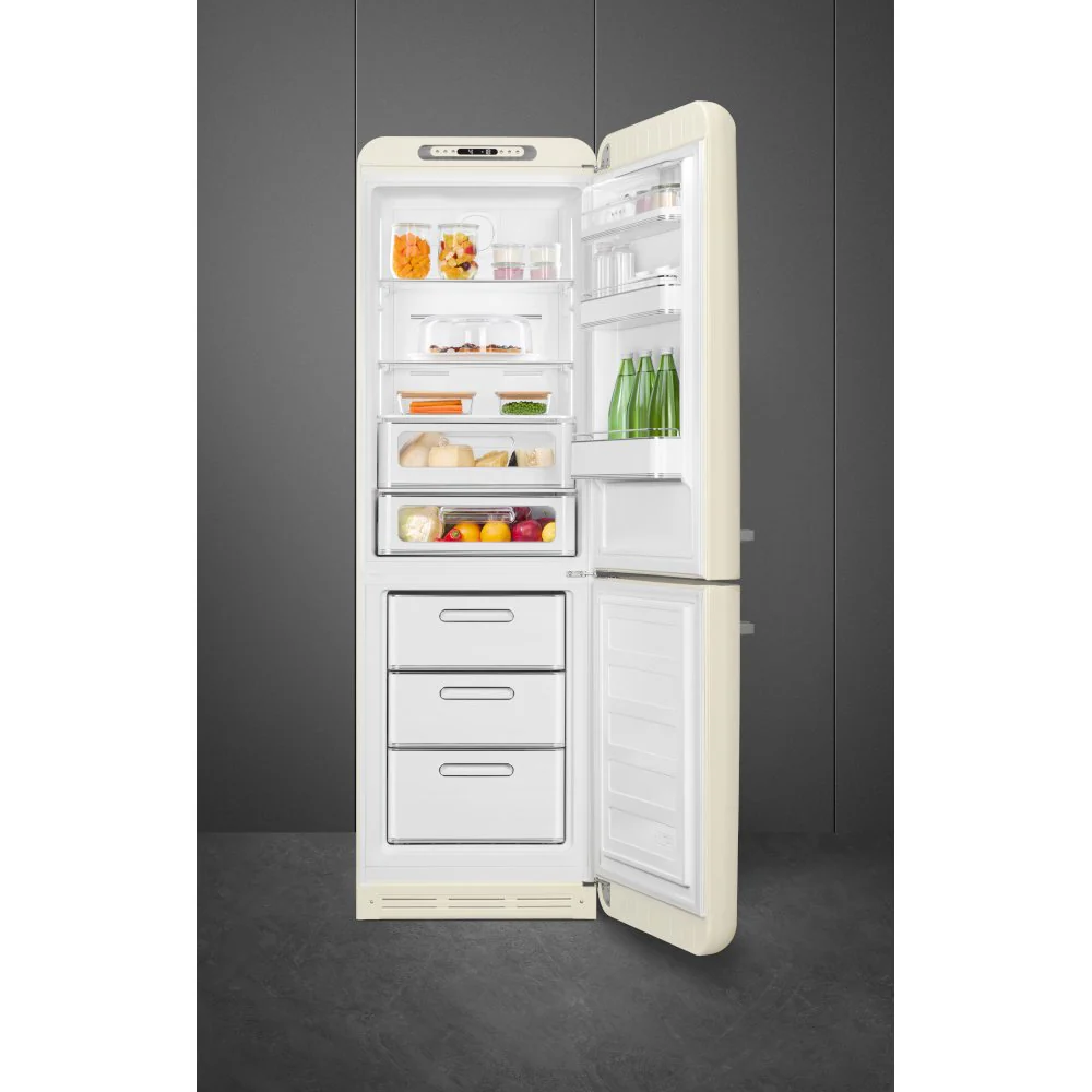Smeg FAB32RCR6UK - Cream 60/40 Retro Fridge Freezer - 331L Total Capacity - C Energy Rating - Image 3