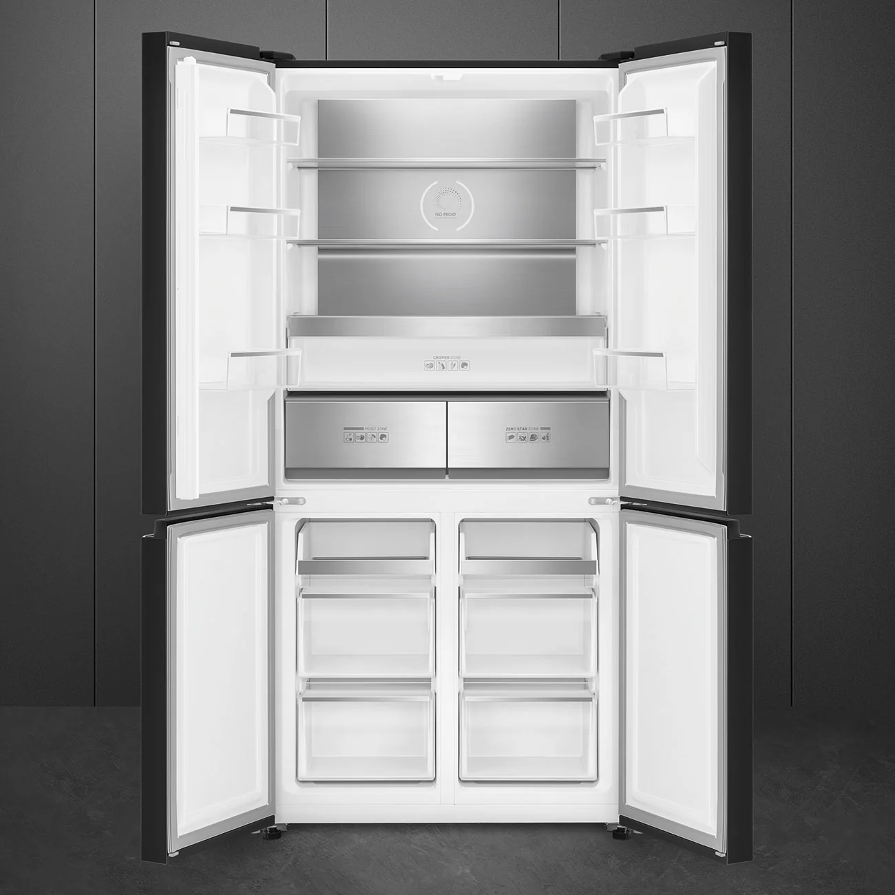 Smeg FQI60KD - Dark Inox American Fridge Freezer - 522L - D Energy - Image 2