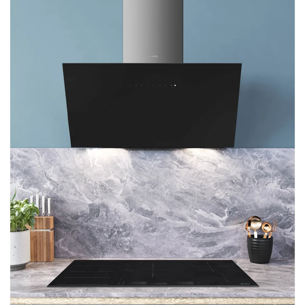 Smeg KICV90BL2 - Black Glass 90cm Chimney Cooker Hood - A+ Energy - Image 4