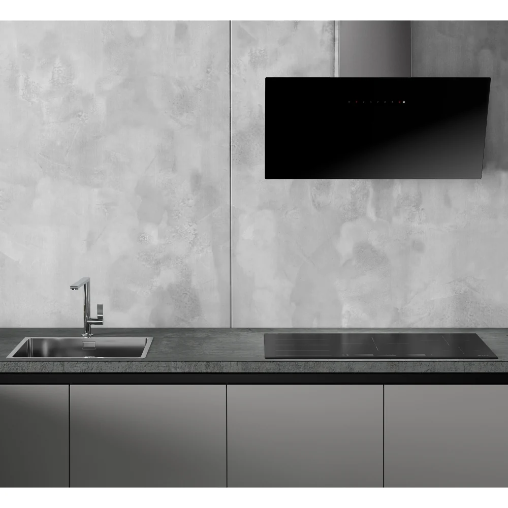 Smeg KICV90BL2 - Black Glass 90cm Chimney Cooker Hood - A+ Energy - Image 5