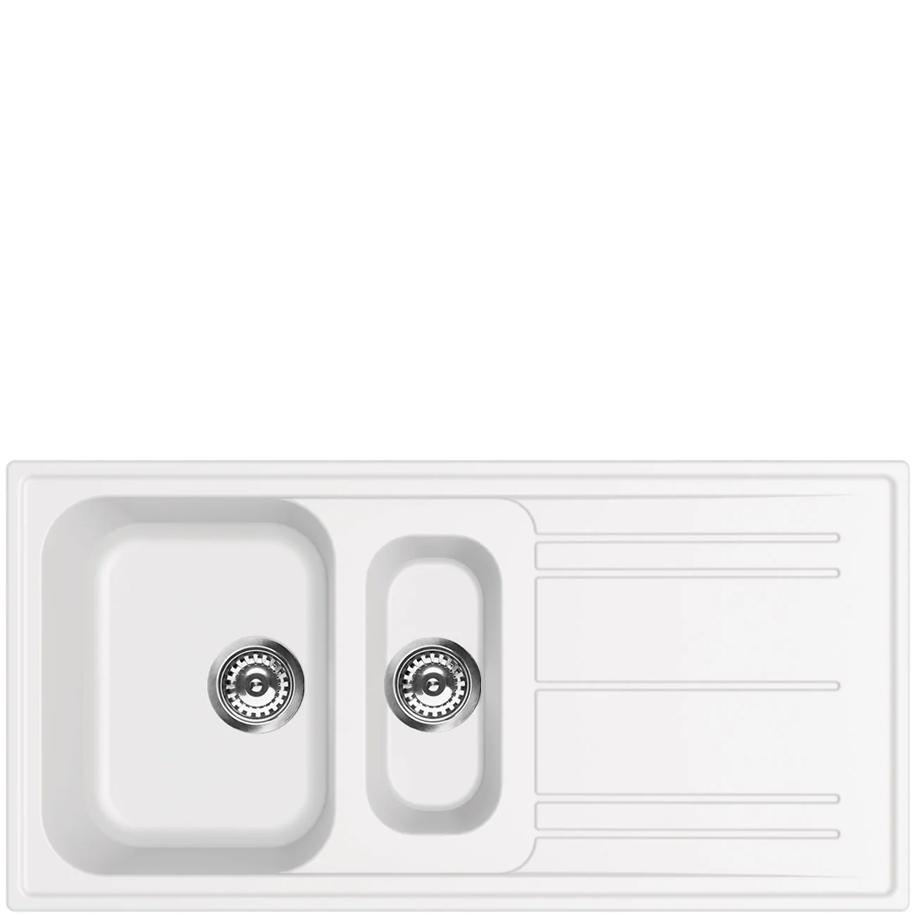 Smeg LZ102B - White Kitchen Sink - Double Bowl Composite