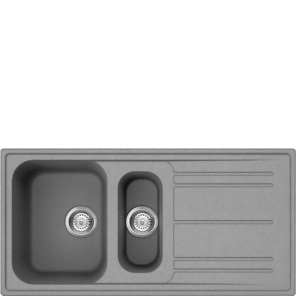 Smeg LZ102CT - Grey 100cm Composite Sink - 1.5 Bowl Reversible