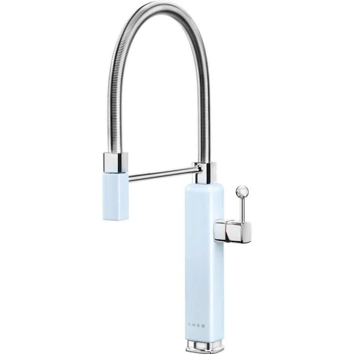 Smeg MDF50PB - Pastel Blue Single Lever Spray Tap - 360° Swivel Spout