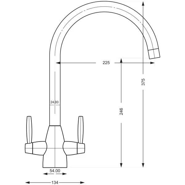 Smeg MIRO-SS - Stainless Steel Dual Lever Mixer WRAS Tap - Image 2