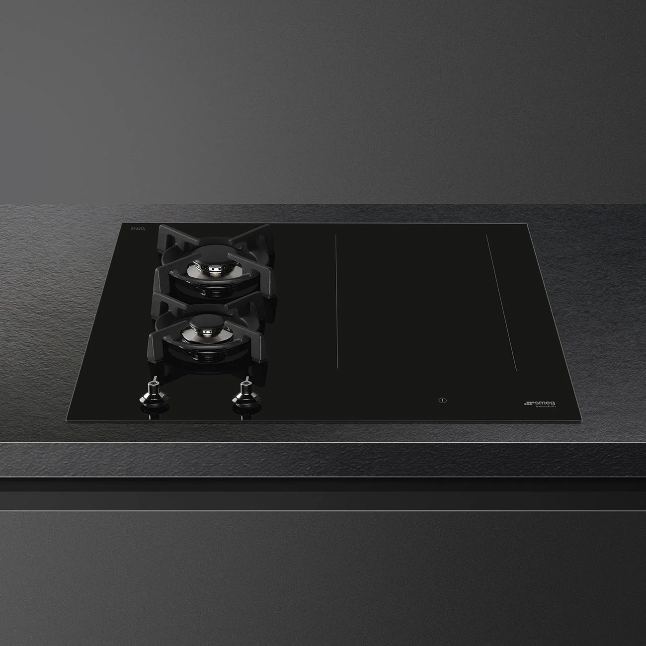 Smeg PM3643D - Black 4 Zone Mixed Fuel Hob - Image 2