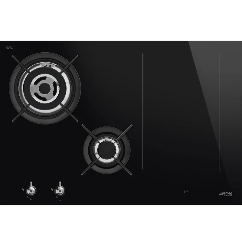 Smeg PM3743D - Black 4 Zone Dual Fuel Hob