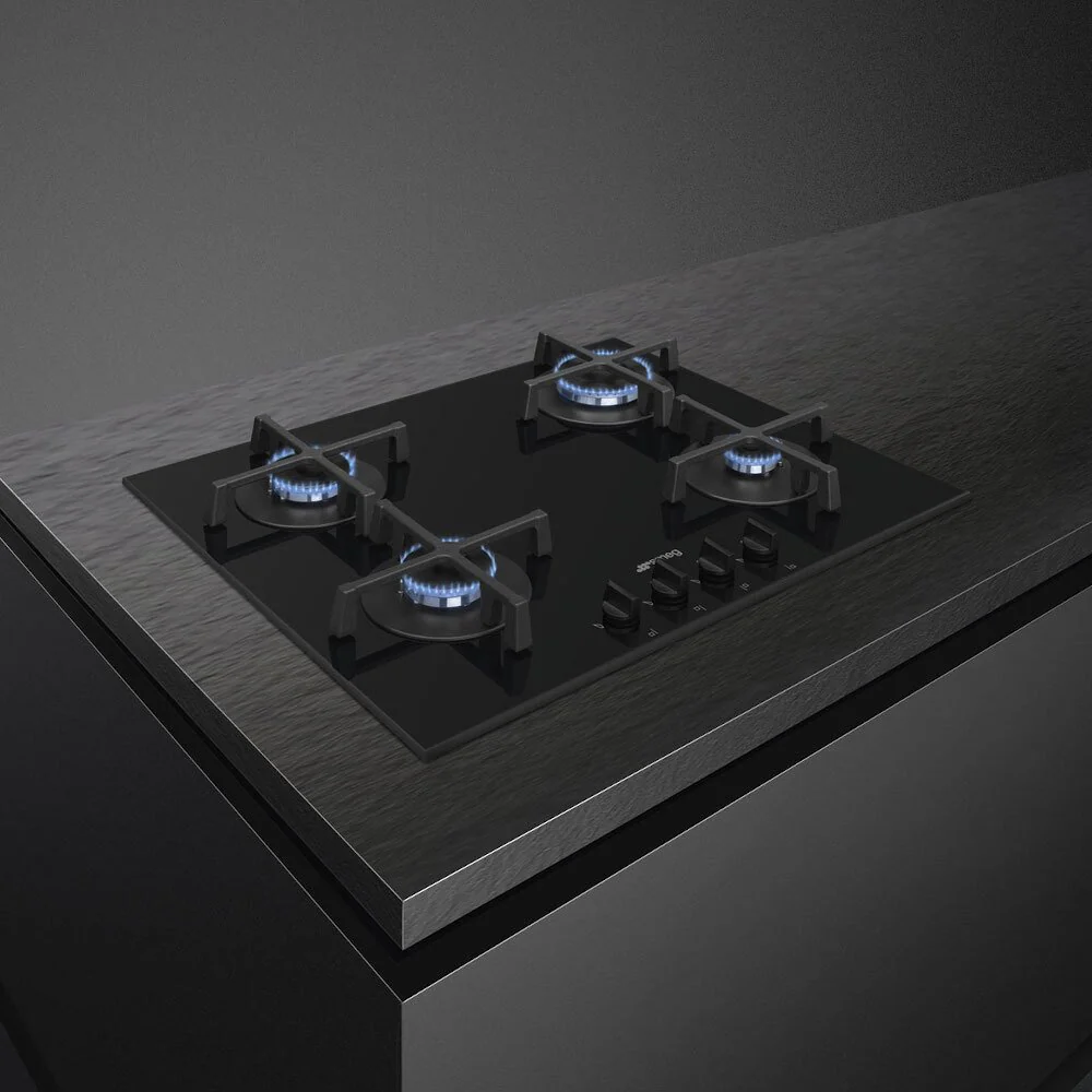Smeg PV264B - Black 60cm Gas Hob - 4 Burners - Image 3