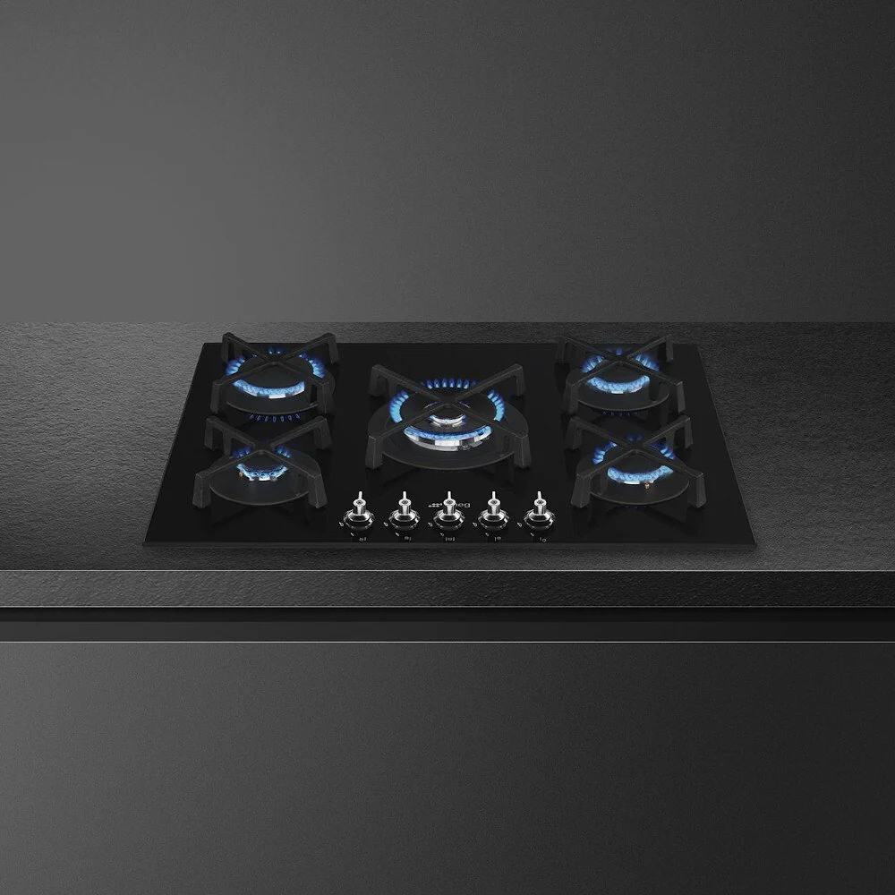 Smeg PV375N Classic - Black Gas Hob - 72cm - 5 Burners - Image 3