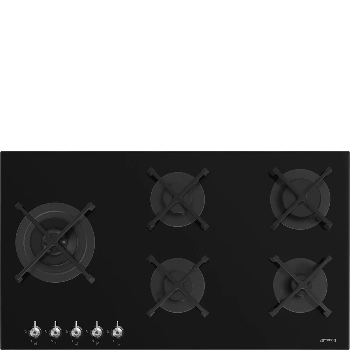 Smeg PV395LN - Black 5 Zone Gas Hob
