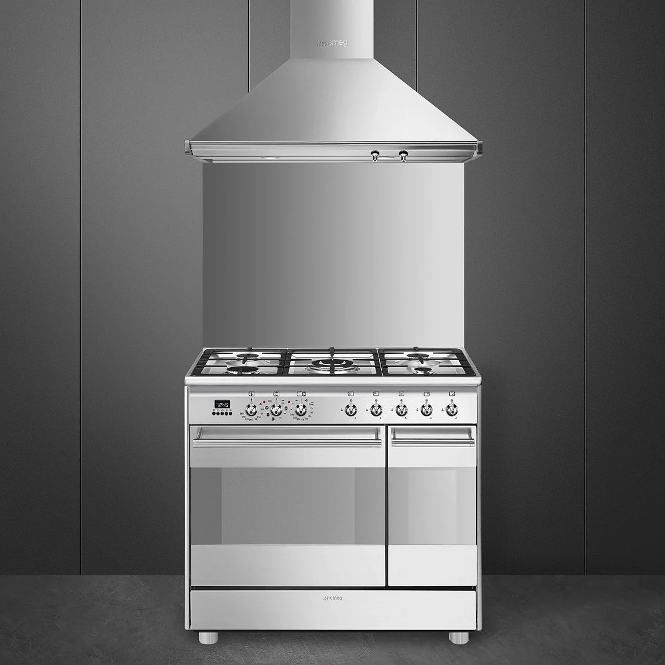 Smeg SCB92MX8 - Stainless Steel 90cm Dual Fuel Range Cooker - 70L + 35L - A Rated - Image 2