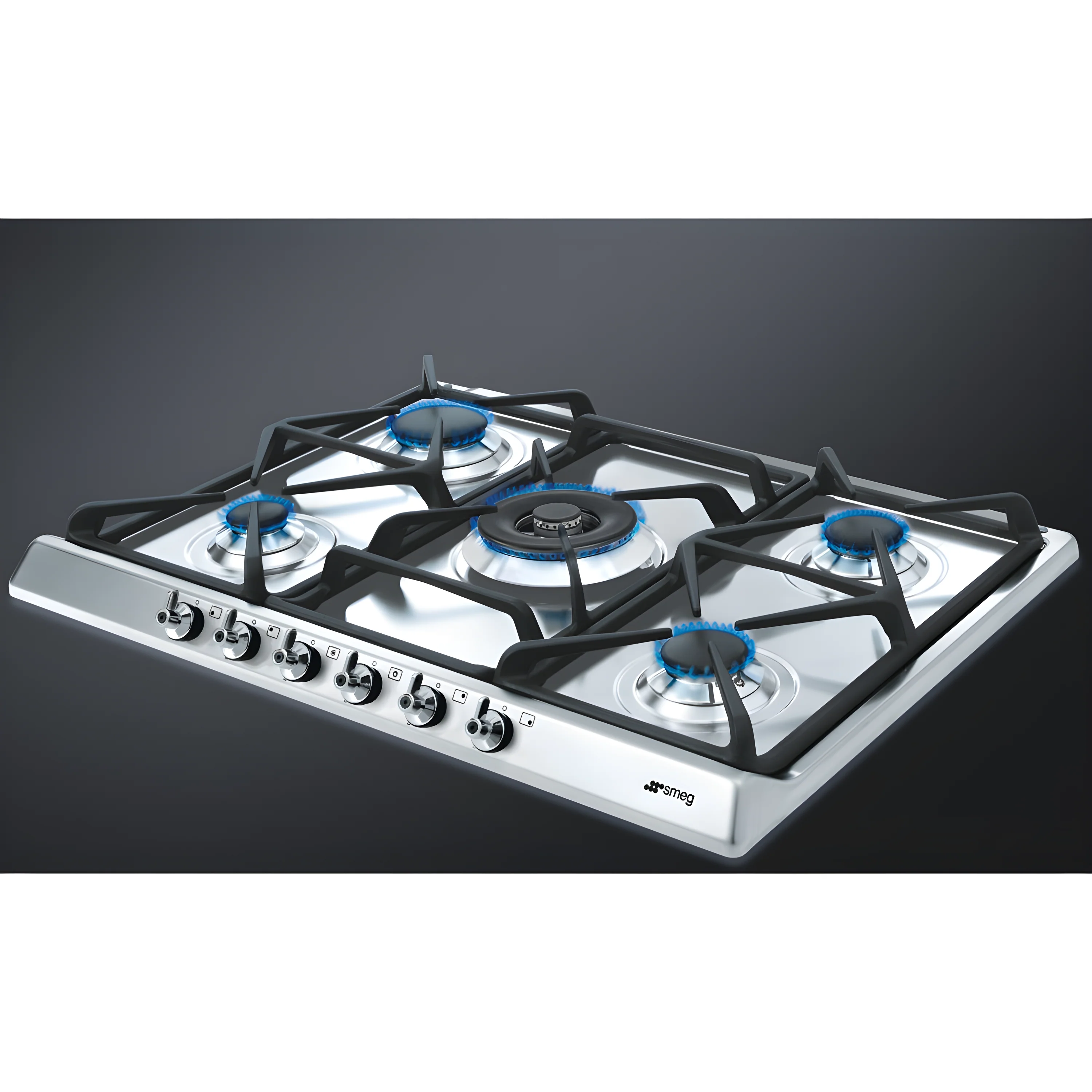 Smeg SE70SGH-5 - Stainless Steel 5 Burner Gas Hob - 69cm Classic Built-in - Image 2