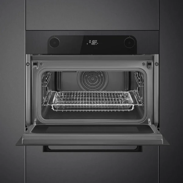 Smeg SF4201MCBI - Black Combination Microwave Oven - 45cm - Image 2
