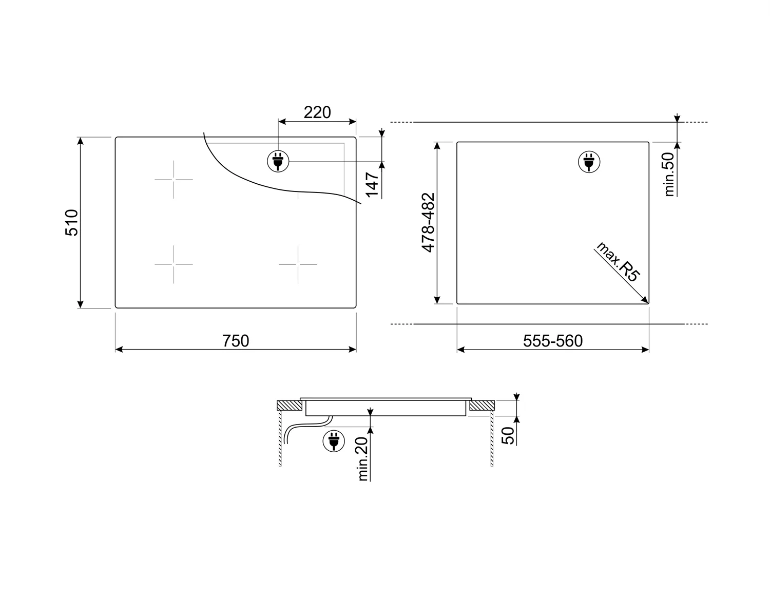 Smeg SI4742D - Black Induction Hob - 4 Zones - B Energy - Image 5