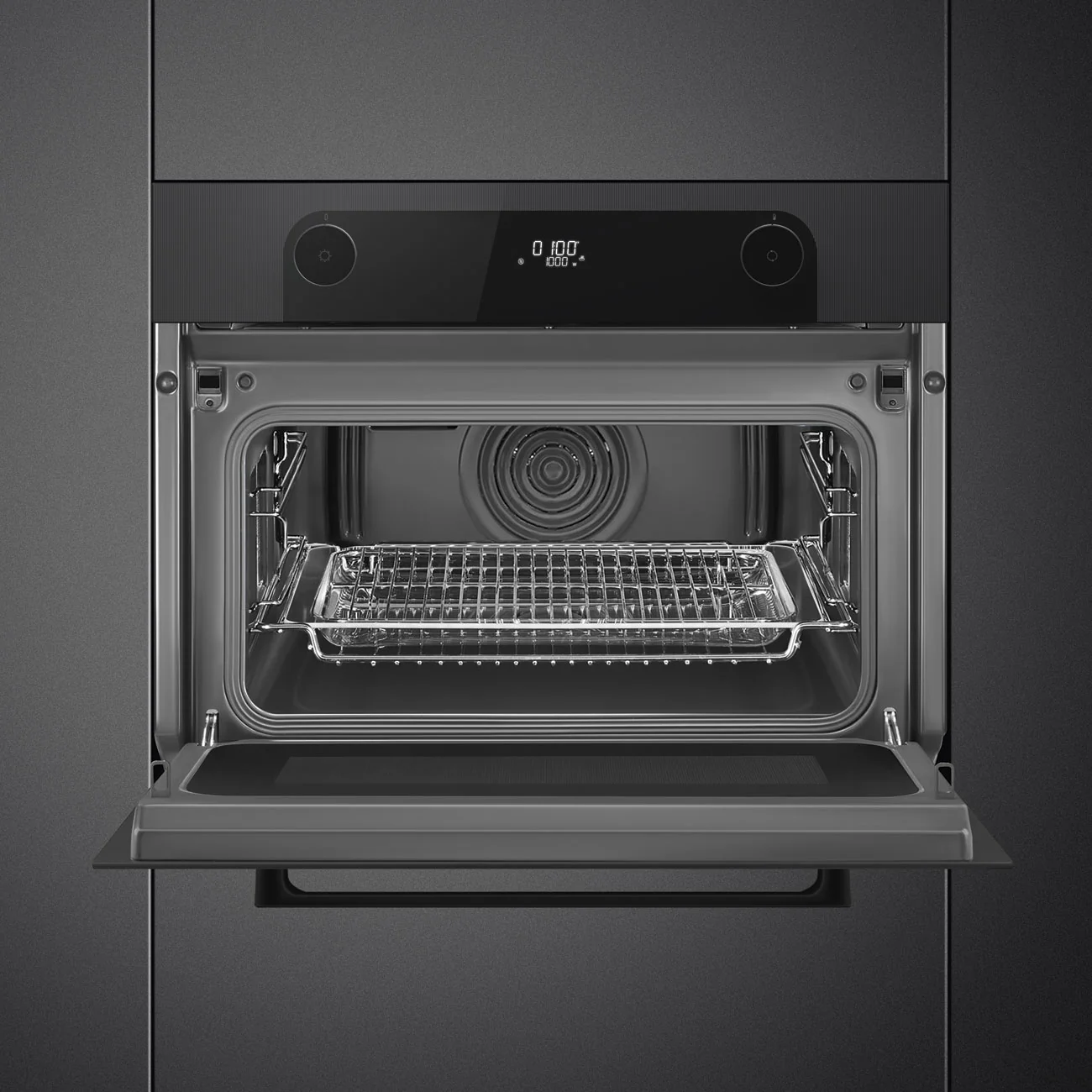 Smeg SO4201M1BI - Black Compact Built-In Single Oven & Microwave Combi - 40L - Electric - Image 3