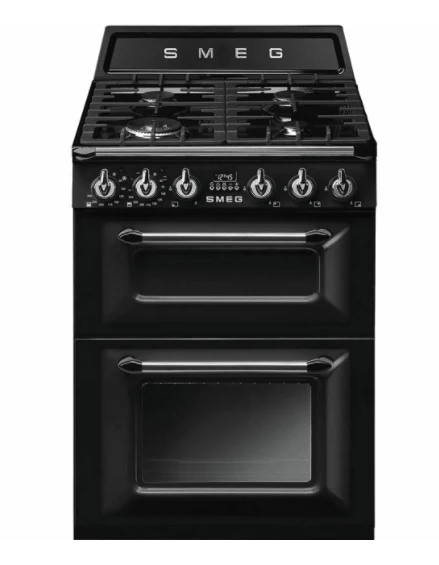 Smeg TR62BL - Black 4 Zone Dual Fuel Cooker - A/A energy