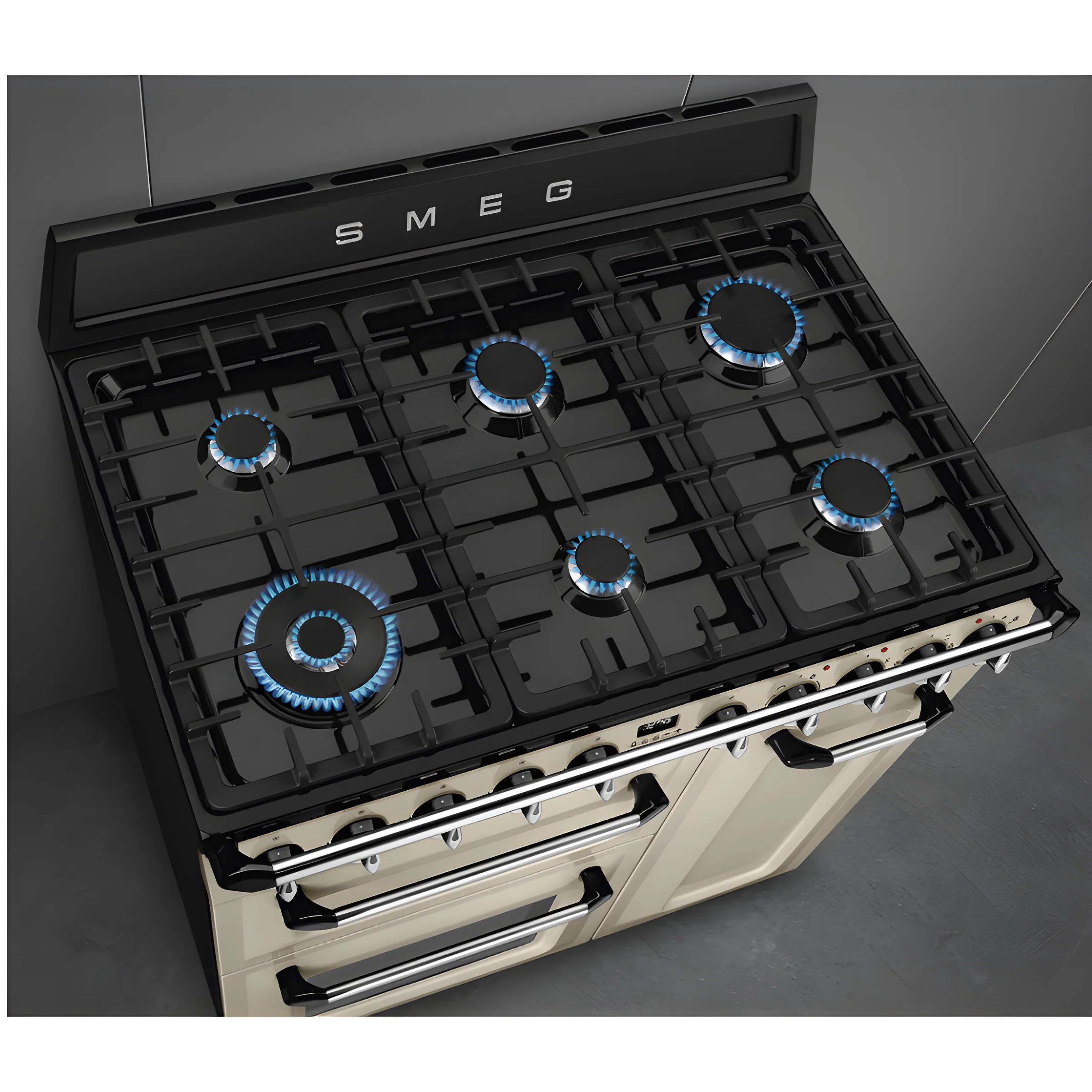 Smeg TR93P - Cream 6 Zone Dual Fuel Cooker - A/A energy - Image 3