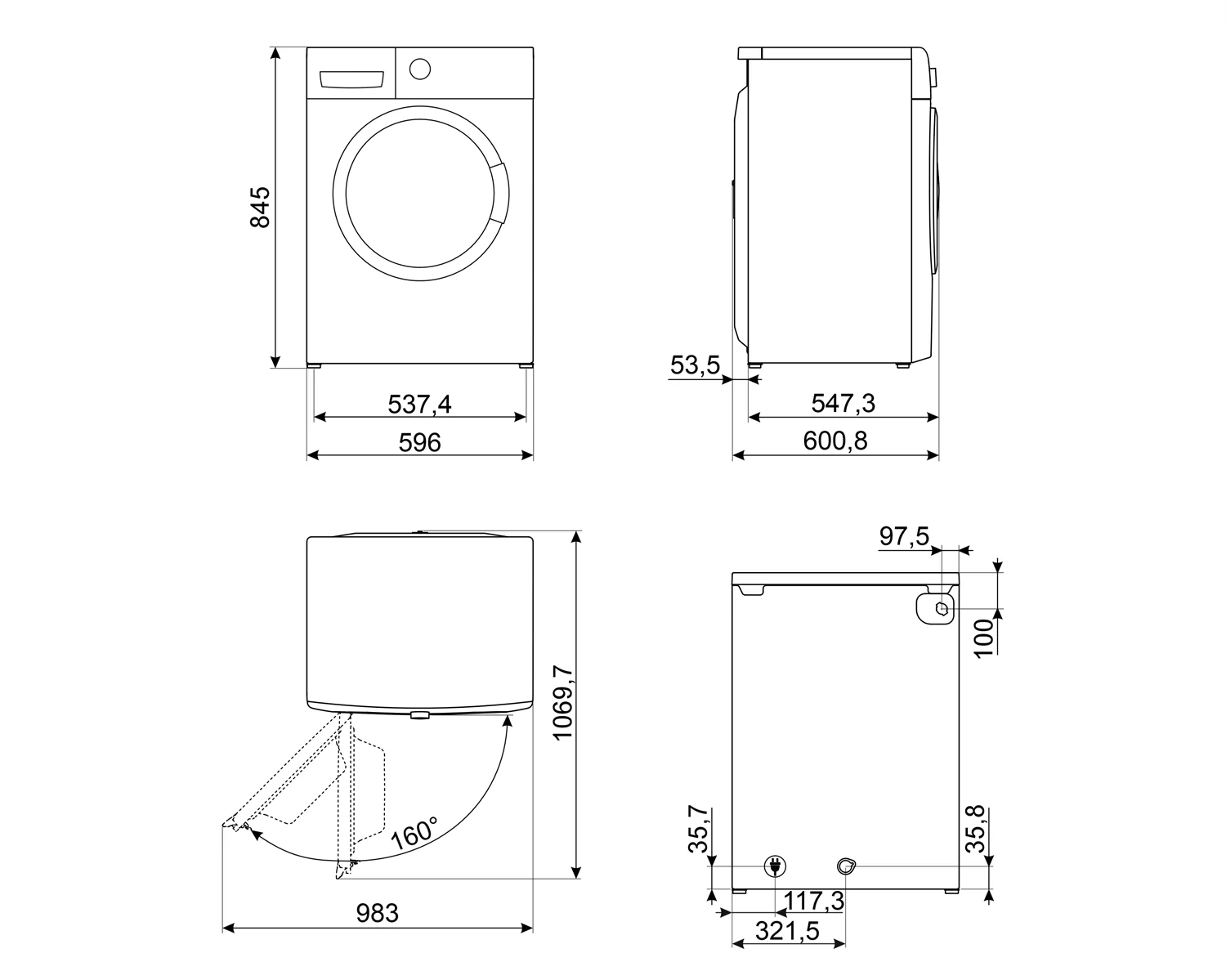 Smeg WDN064SLDUK - White 10KG/6KG Washer Dryer - 1400 RPM - C/D Energy - Image 3