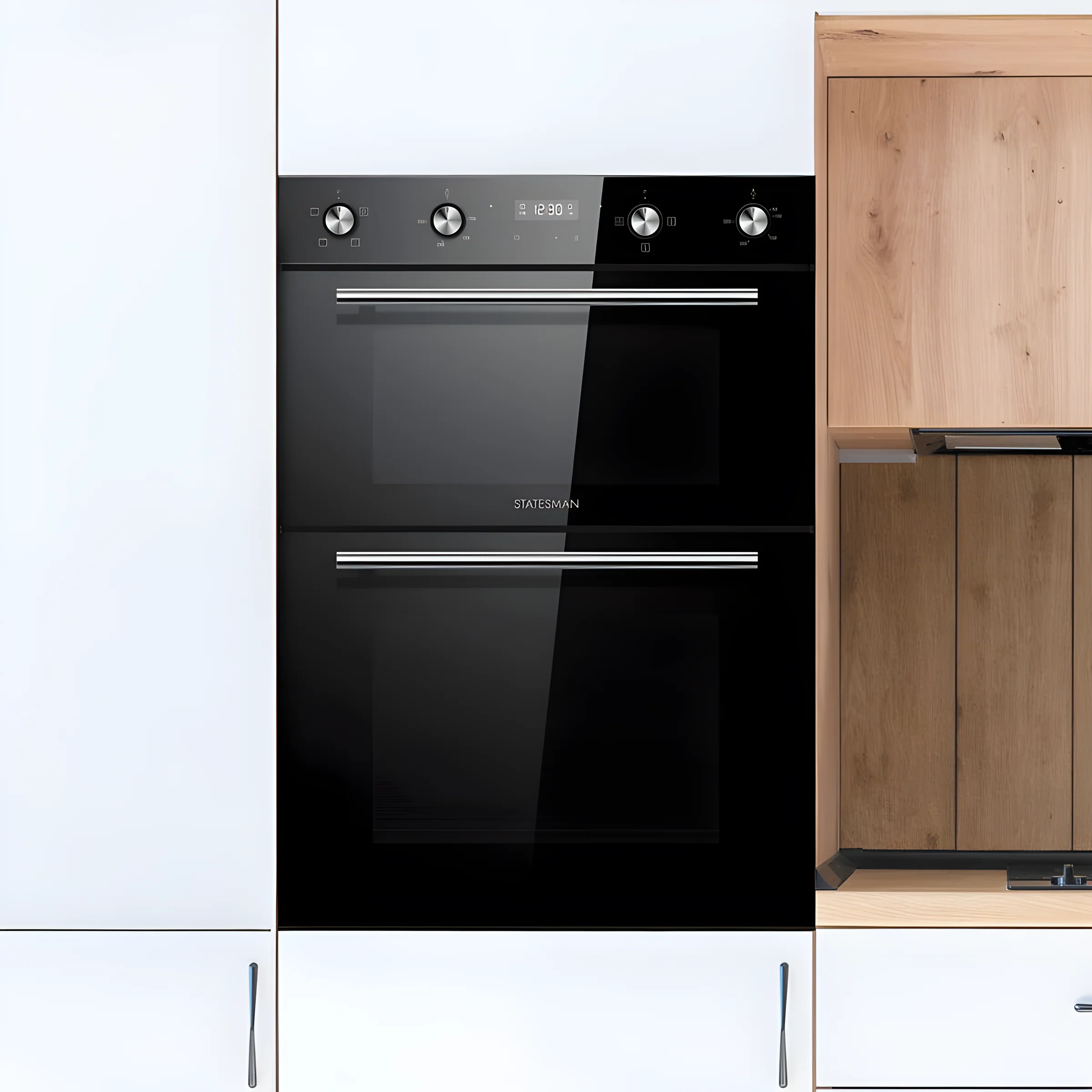 Statesman BDM373BL - Black Built in Electric Double Oven - B energy - Image 2