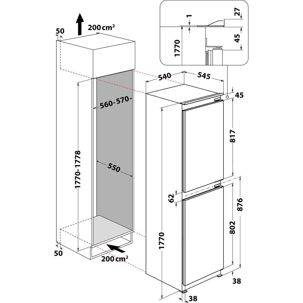 Statesman BIFF15050FF - White 50/50 Frost Free Fridge Freezer - 230L Total Capacity - E Energy Rating - Image 3