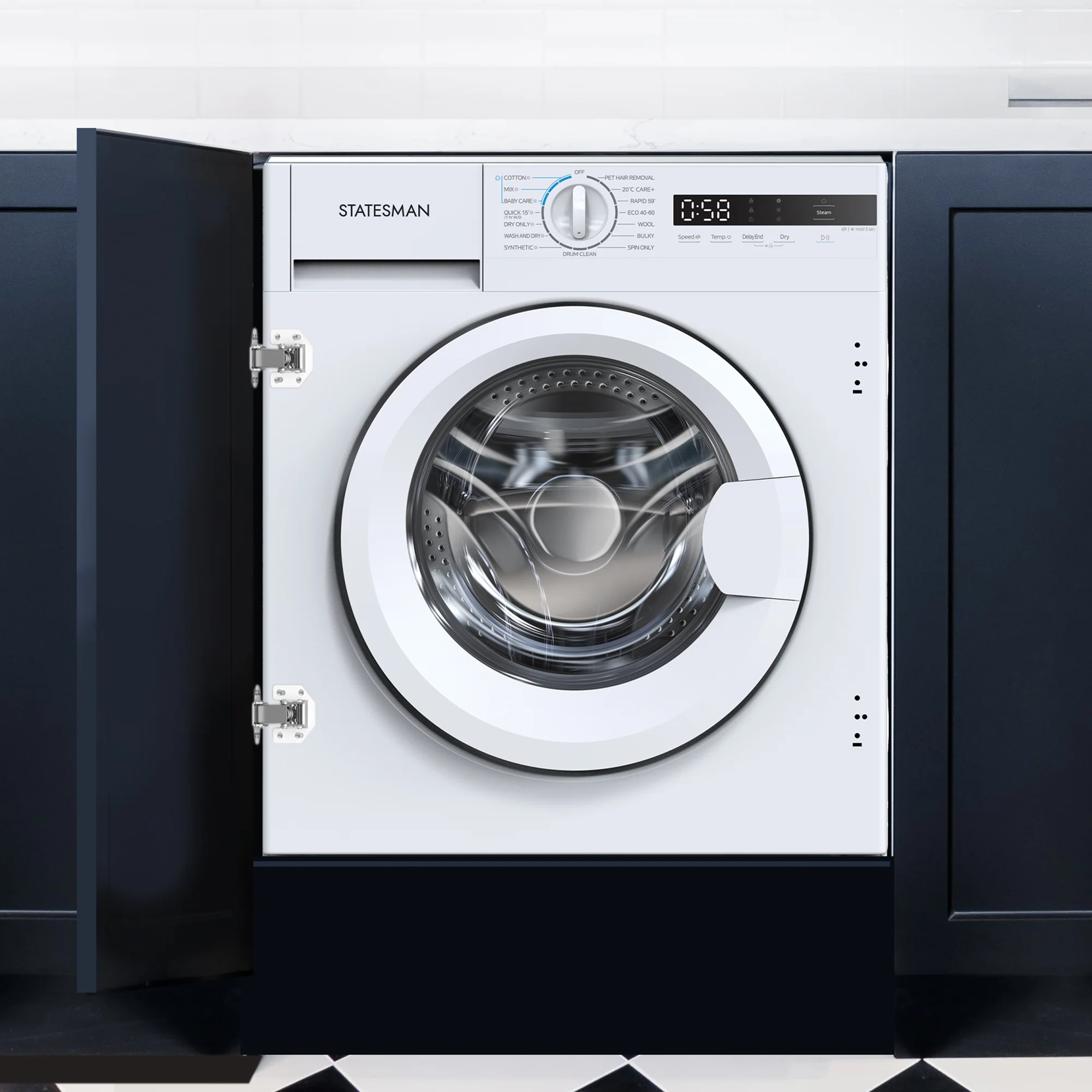 Statesman BIW0080614W - White 8KG/6KG Washer Dryer - 1400 RPM - A Energy - Image 3