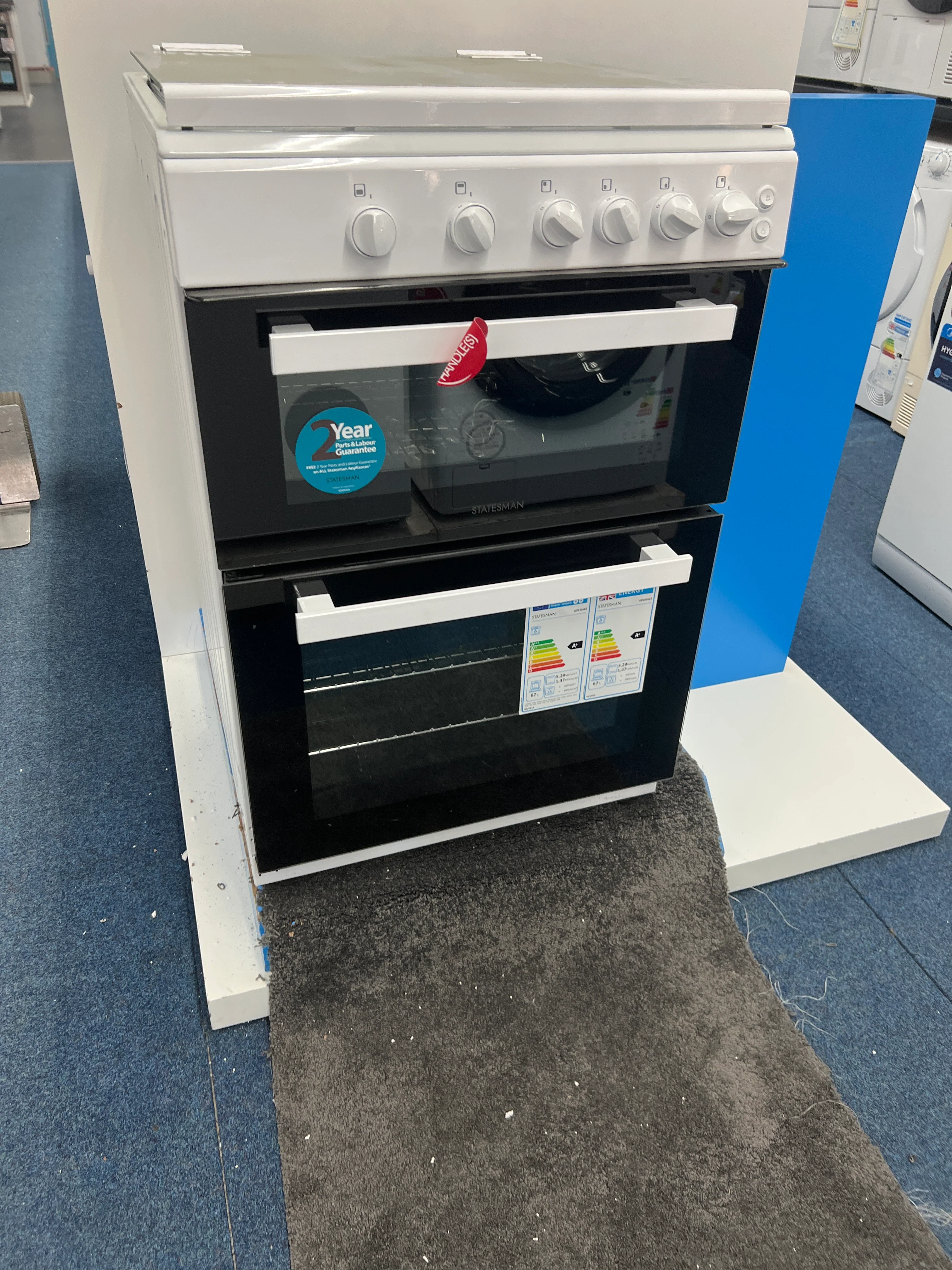 Statesman GDL60W2 - White 4 Zone Gas Cooker - Manual cleaning - A+ energy - Unboxed - Image 2