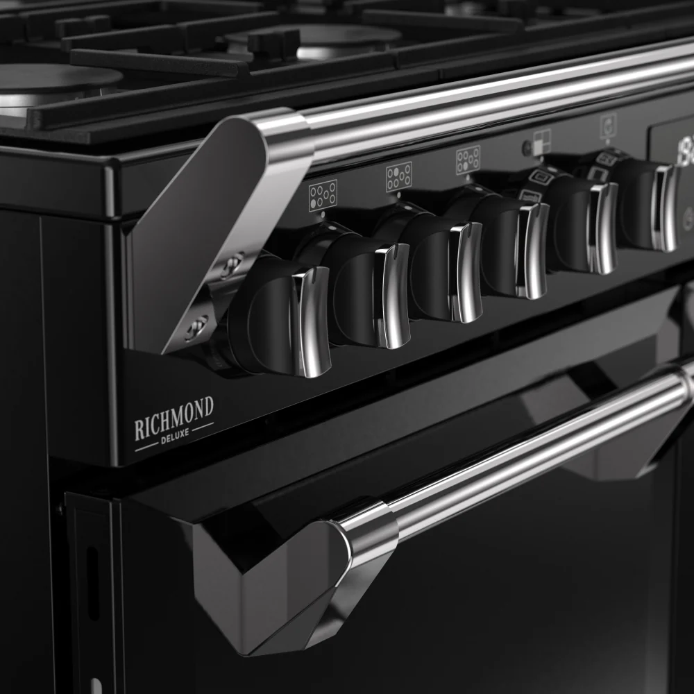 Stoves DX RCA RICH 100DF BLK 444411871 - Black Dual Fuel Range Cooker - 196L, 7 Burners, 4 Ovens - A Energy Rating - Image 4