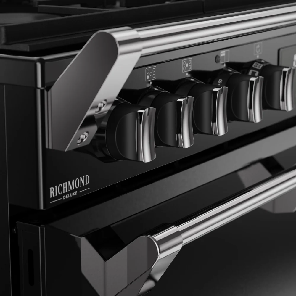 Stoves DX RCA RICH 90DF BLK 444411867 - Black 90cm Dual Fuel Range Cooker - 5 Burners, 174L Quad Oven, A Energy Rated - Image 4