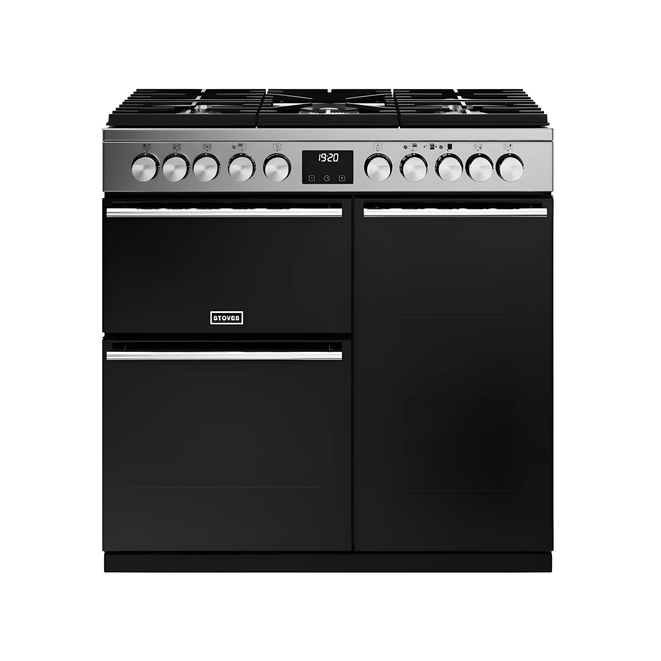 Stoves ST DX PREC D900DF SS 444411485 Precision Deluxe 90cm 5 Burner Dual Fuel Range Cooker - Stainless Steel - Triple Oven - A energy rating