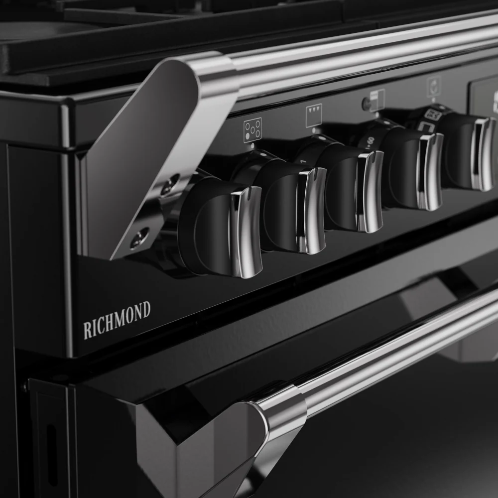 Stoves RCA RICH 90DF BLK 444411851 - Black 90cm Dual Fuel Range Cooker - 174L Capacity - A Energy Rating - Image 4