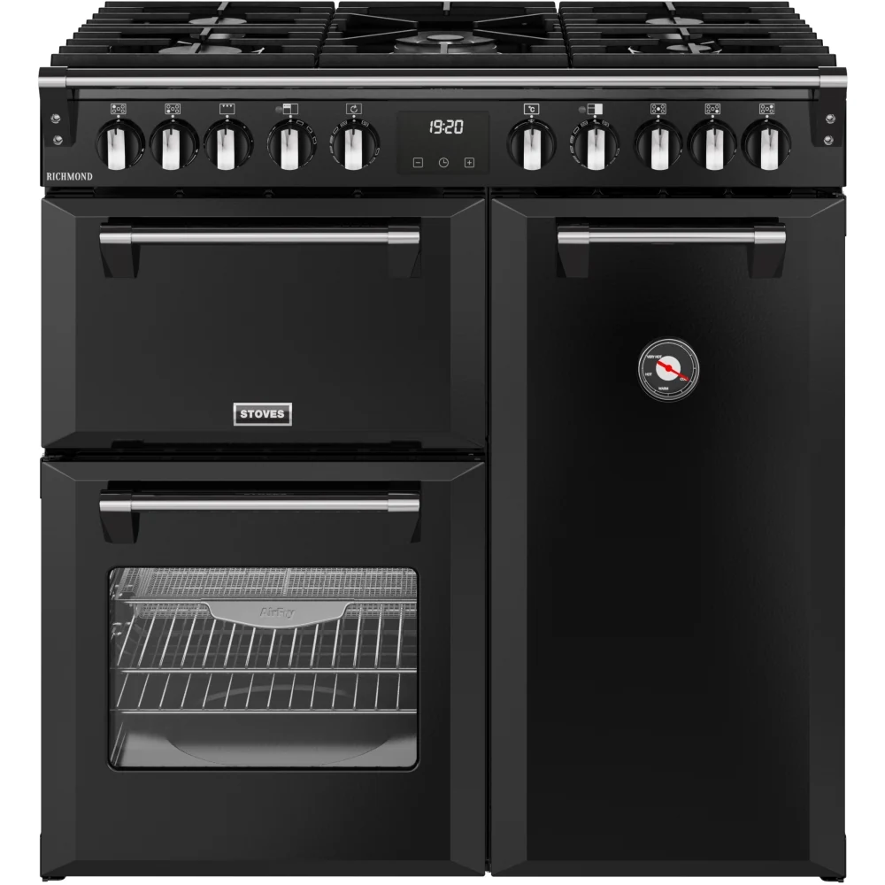 Stoves ST RCA RICH 90DF BLK 444411850 - Black 90cm Range Cooker - Dual Fuel - A Rated