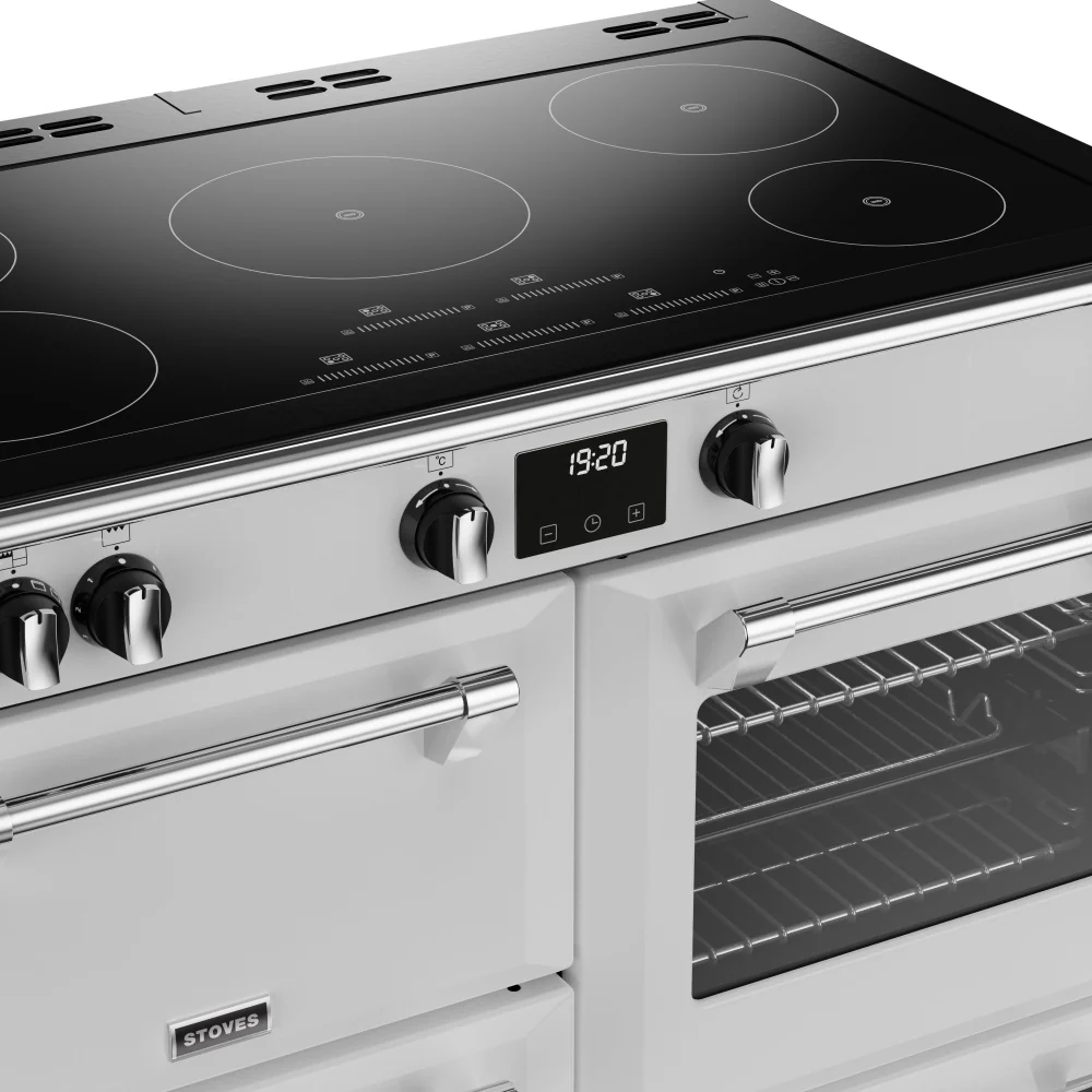 Stoves Richmond Deluxe D1000Ei TCH 444411564 - Icy White 100cm Induction Range Cooker - 183L Capacity - A Energy Rating - Image 2