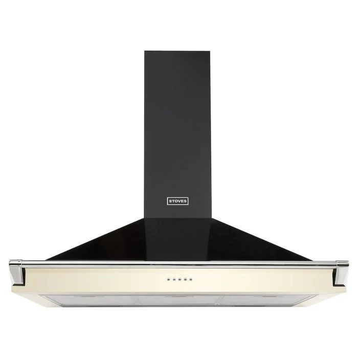 Stoves ST S900 RICH CHIM RAIL CC 444410244 - Classic Cream 90CM Chimney Cooker Hood - 64dB - A energy