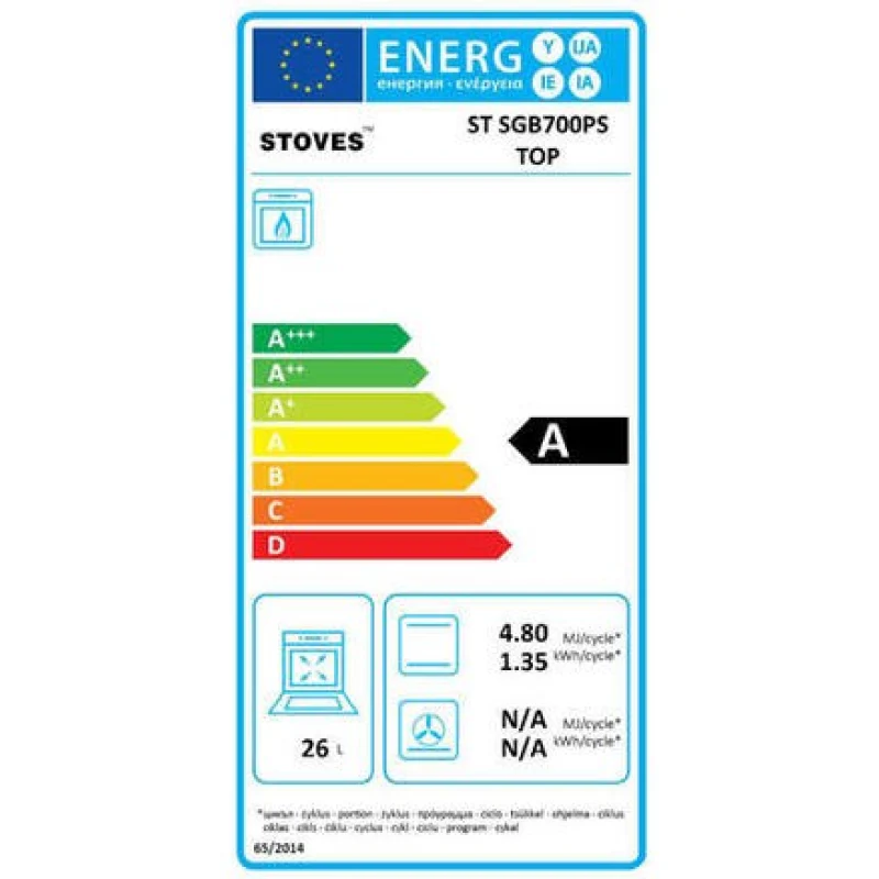 Stoves ST SGB700PS Sta - Stainless steel Built under Gas Double Oven - B energy - Image 3