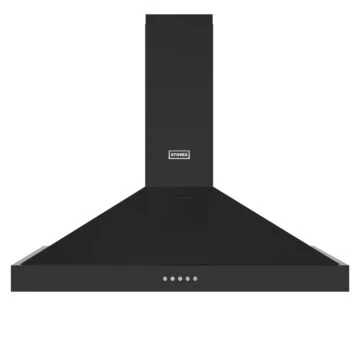 Stoves ST STERLING CHIM 90PYR BLK 444411651 - Black 90 cm Chimney Cooker Hood - 610 m³/h Extraction - A+ Energy
